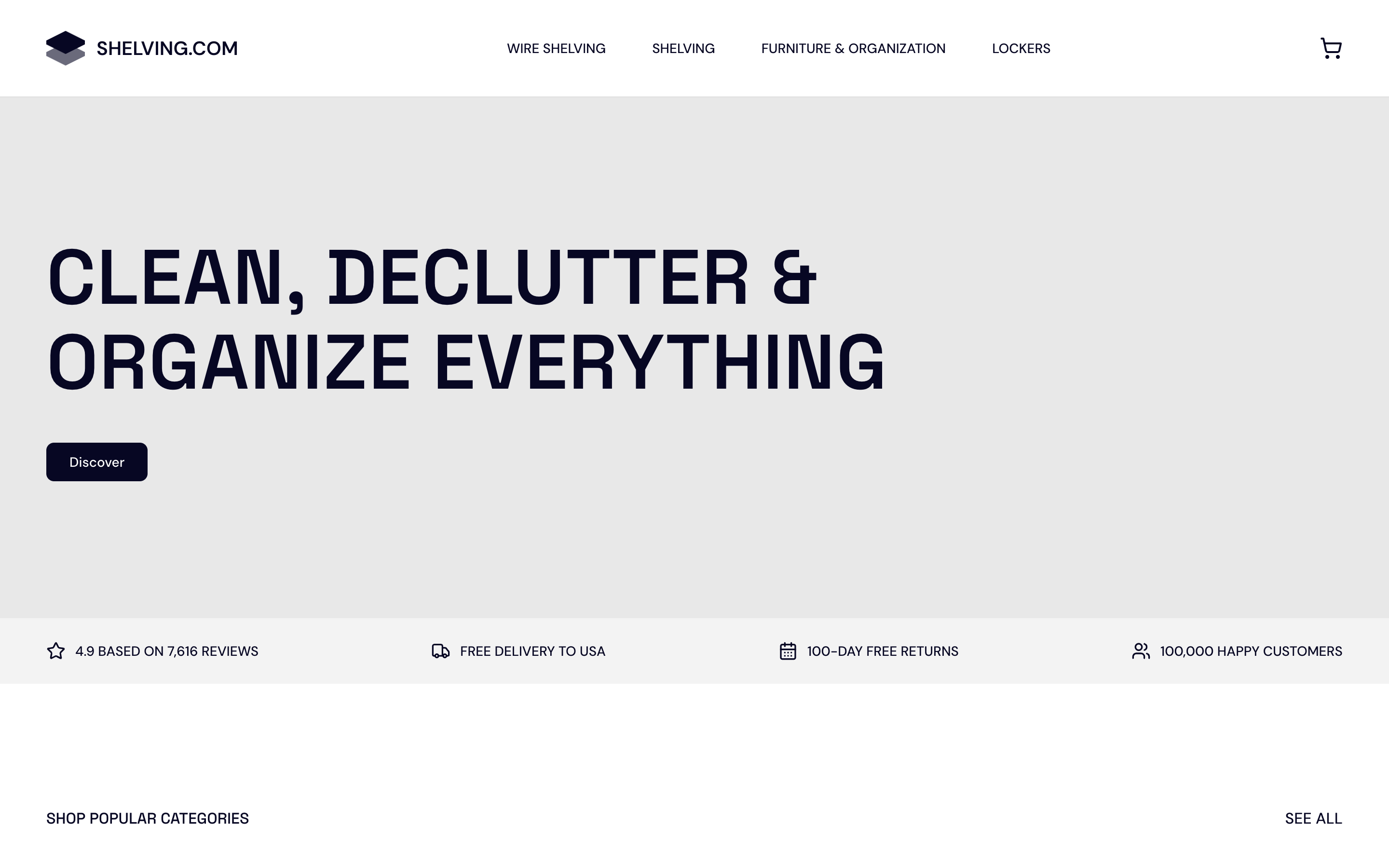 Shelving.com storefront preview